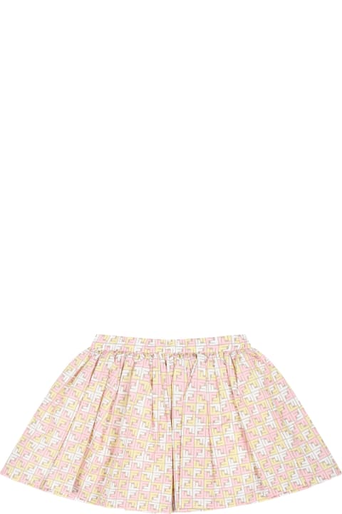 Bottoms for Kids Fendi Ivory Skirt For Baby Girl With Iconic Ff