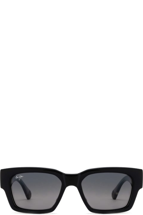 Maui Jim Eyewear for Men Maui Jim Mj642 Shiny Black W/trans Light Grey Sunglasses