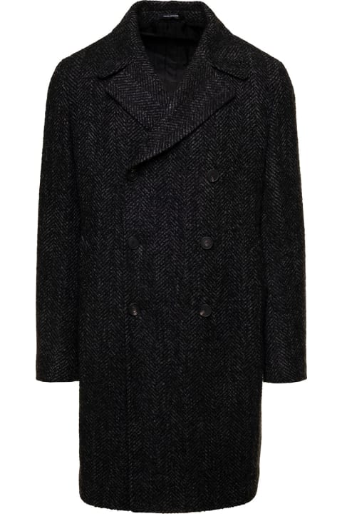 Tagliatore Coats & Jackets for Men Tagliatore Cappotto Doppiopetto In Lana Diagonale