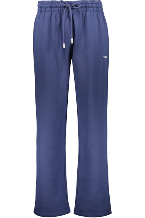 Off-White Lightweight Blue Pants With Adjustable Drawstring