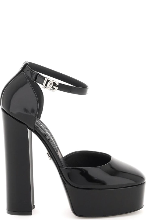 Dolce & Gabbana Shoes for Women Dolce & Gabbana Polished Leather Platform Pumps