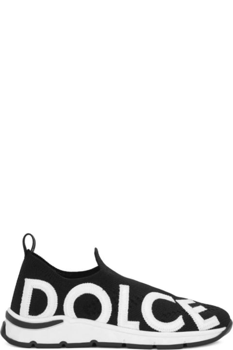 Fashion for Boys Dolce & Gabbana Black Socks Sneakers With Logo