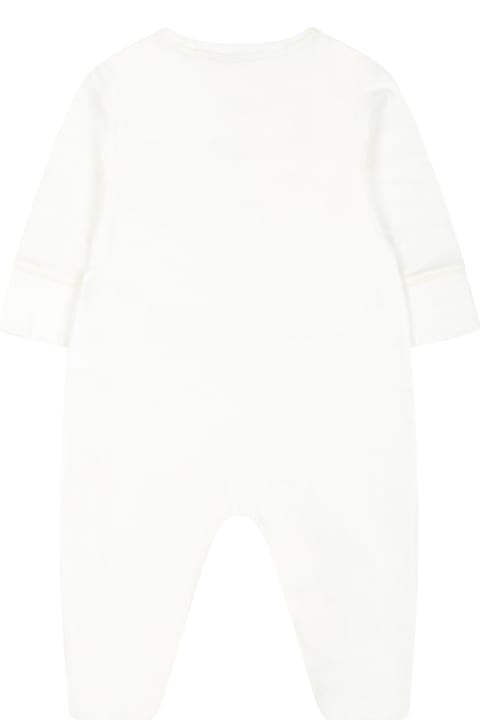 Fashion for Kids Gucci Ivory Babygrow For Babykids With Gg Cross