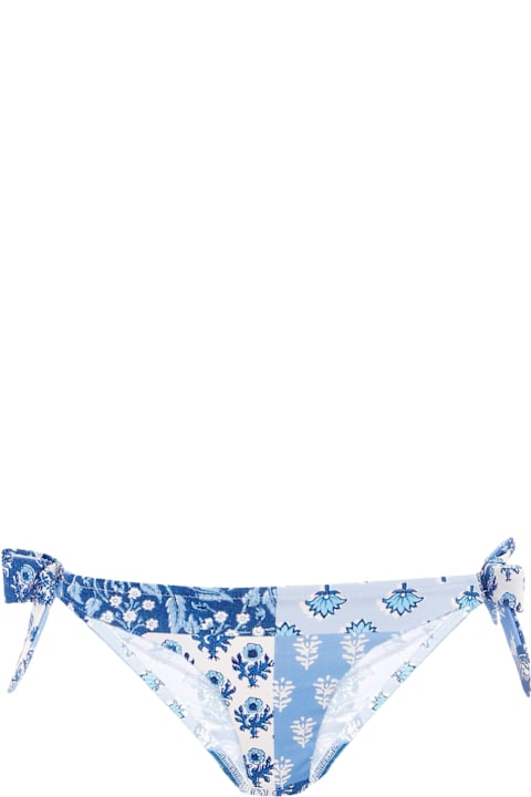 Homeware MC2 Saint Barth Light Blue Swim Briefs For Girl With Floral Print