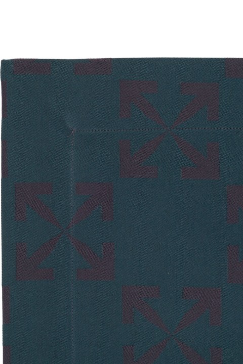 Off-White Textiles & Linens Off-White Set Of Four Napkins With Arrow Logo Jacquard Off White Home Arrow