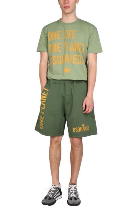 Dsquared2 سراويل لـ القسم الرجالي Dsquared2 "one Life One Planet" Bermuda Shorts