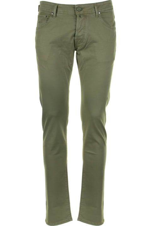Jacob Cohen Pants for Men Jacob Cohen Green 5-pocket Trousers In Cotton