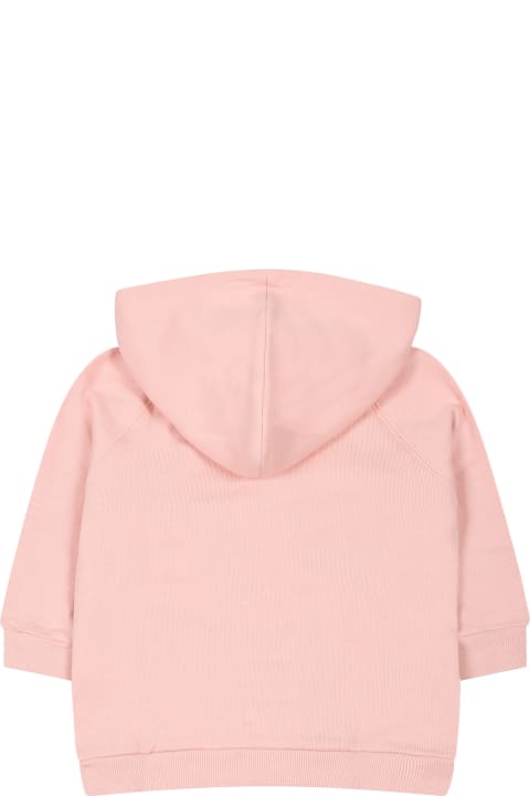 Gucci Kids Gucci Pink Sweatshirt For Baby Girl With Interlocking Gg