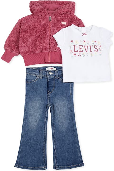 Levi's for Kids Levi's Pink Suit For Baby Girl With Bear