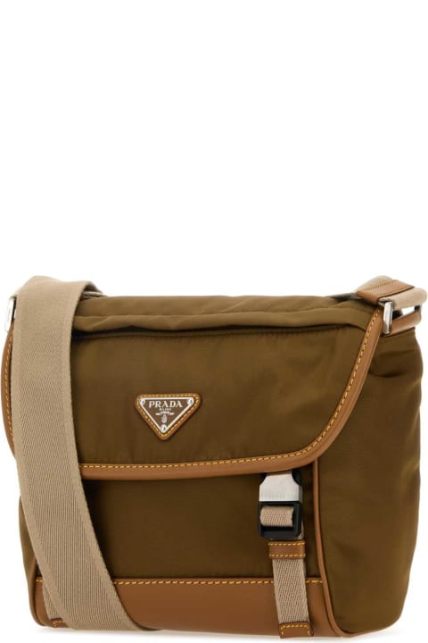 Prada Shoulder Bags for Men Prada Two-tone Nylon And Leather Crossbody Bag