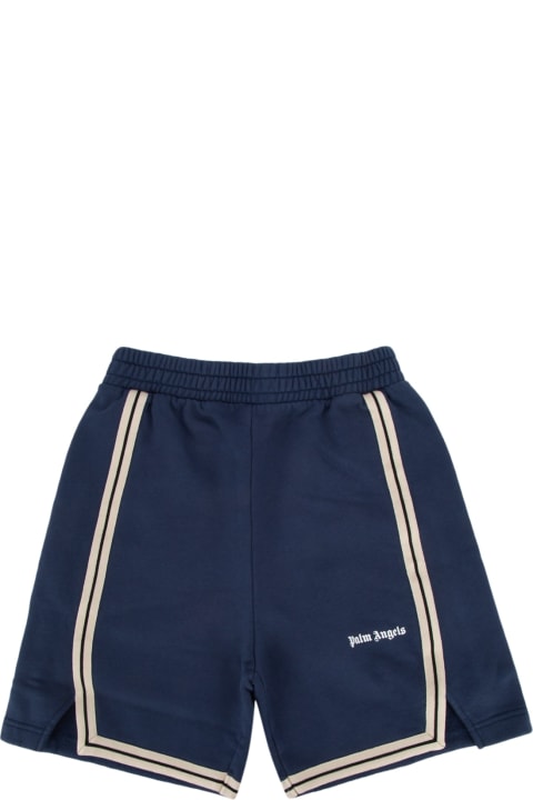 Palm Angels ملابس تحتية لـ أولاد Palm Angels Pa Track Sweatshorts Night Blue Off Whit