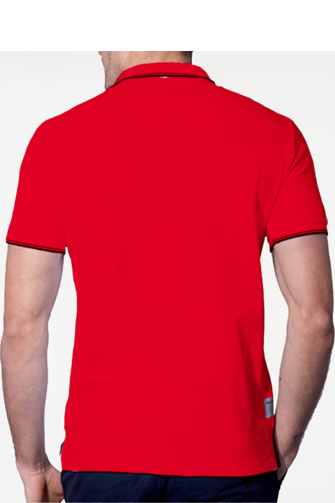 Homeware MC2 Saint Barth Red Piquet Polo With St. Barth Check Logo