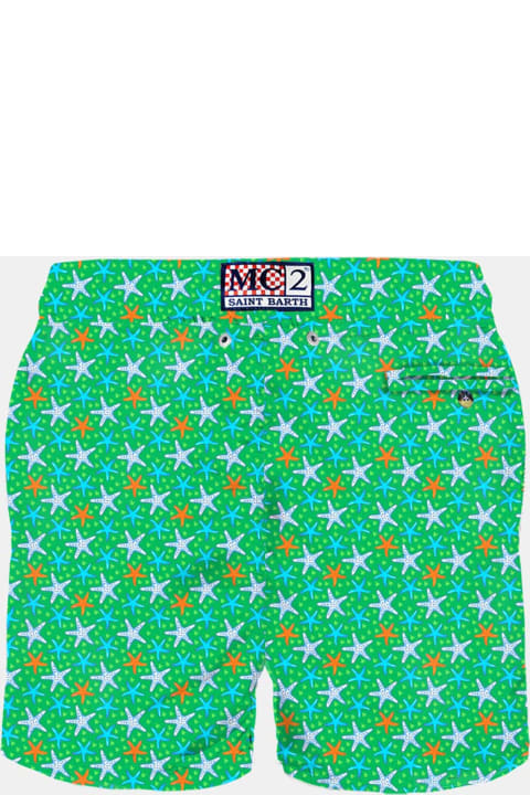 MC2 Saint Barth Swimwear for Men MC2 Saint Barth Man Light Fabric Swim Shorts With Multicolor Starfish Print