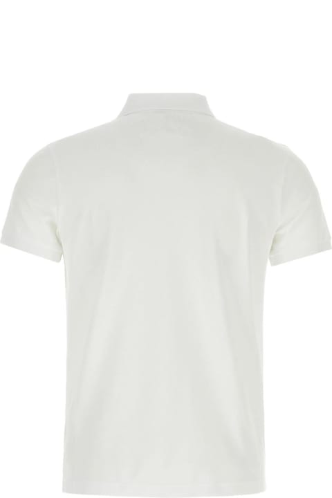 Moncler for Men Moncler White Piquet Polo Shirt