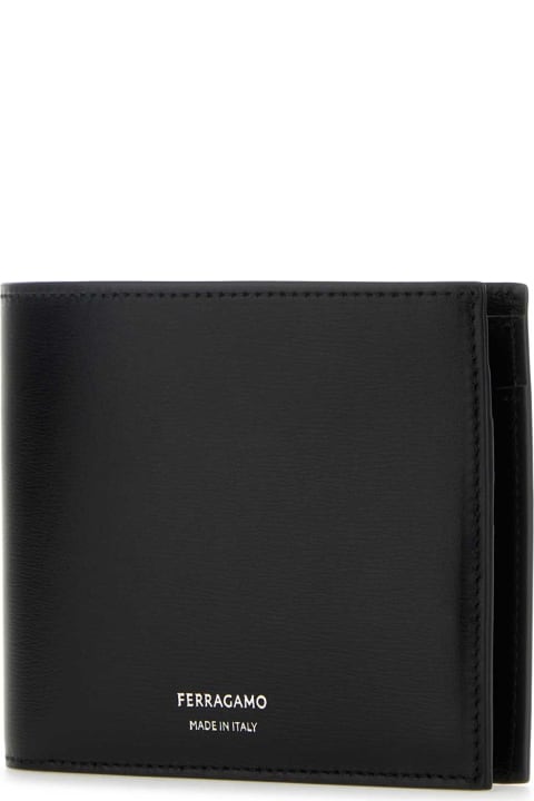 Ferragamo Wallets for Men Ferragamo Black Leather Wallet