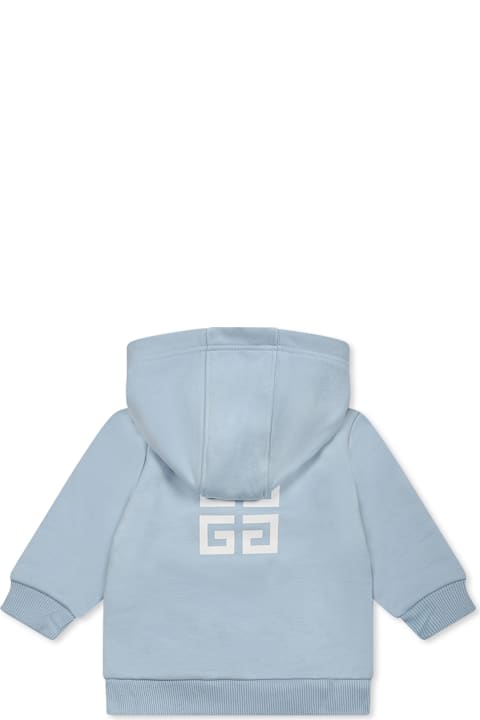 Givenchy Sweaters & Sweatshirts for Baby Boys Givenchy Light Blue Sweatshirt For Baby Boy With White Logo