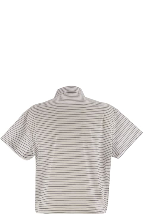 Peserico Topwear for Women Peserico Striped Cotton Jersey Polo Shirt