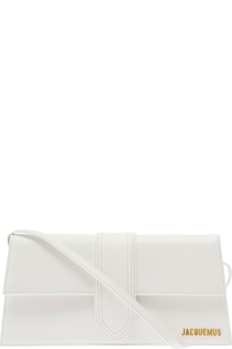 'le Bambino Long' White Handbag With Removable Shoulder Strap In Leather Woman