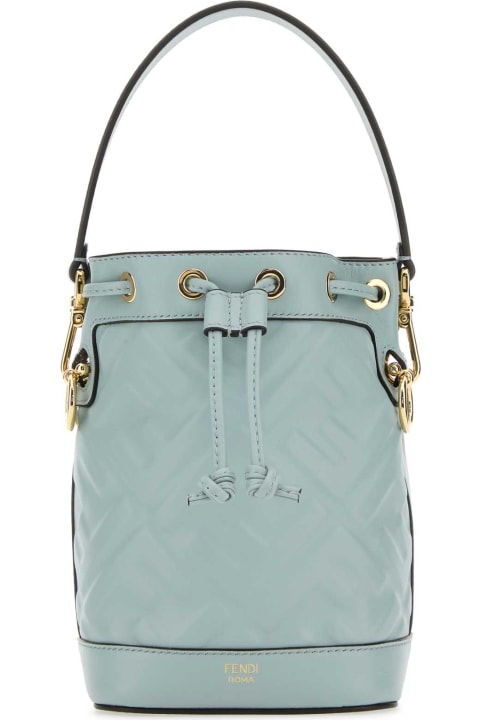 Fendi Bags for Women Fendi Light Blue Leather Mon Tresor Bucket Bag