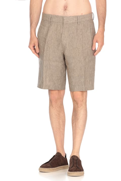 Clothing Sale for Men Zegna Linen Bermuda