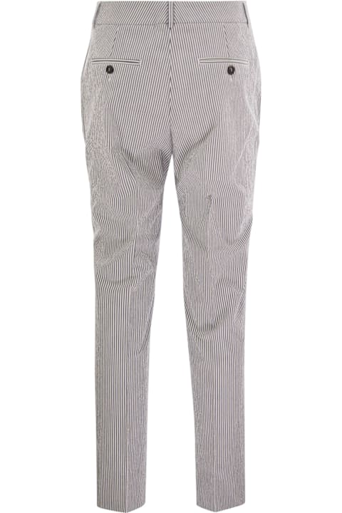 Peserico Clothing for Women Peserico Seersucker Cotton Cigarette Trousers