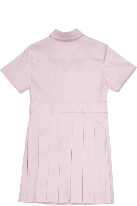 Fendi Jumpsuits for Girls Fendi Pink Gabardine Dress With Ff Patch