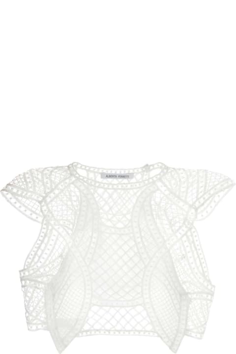 Fashion for Women Alberta Ferretti White Lace Crop-top