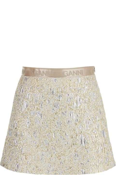 Homeware Ganni Metallic Cloquã© Mini Skirt