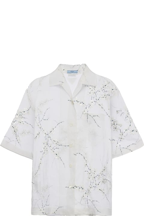 Topwear for Women Prada Superposè Shirt With Embroidery