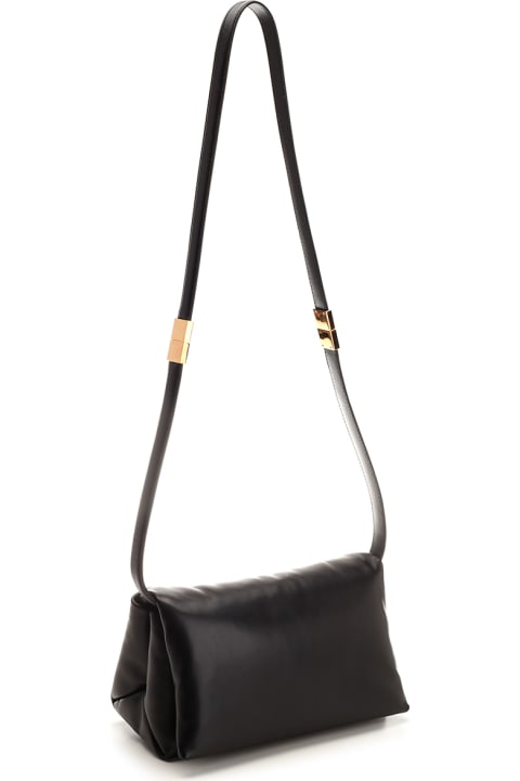 Marni Bags for Women Marni Black Leather Prisma Shoulder Bag