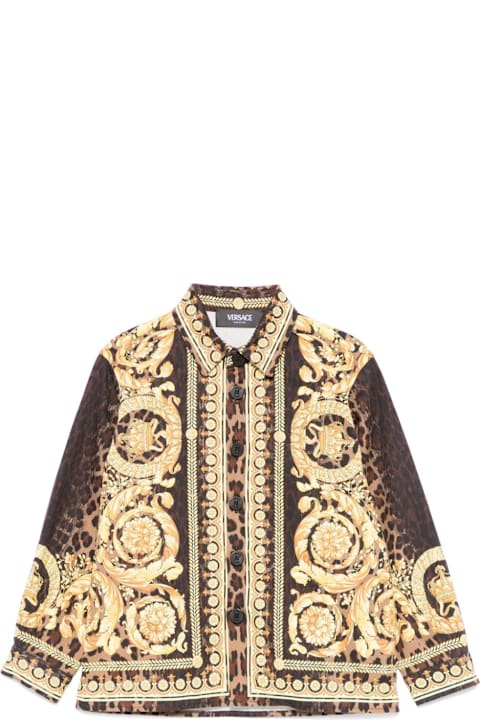 Versace Shirts for Girls Versace Black/gold Shirt Unisex