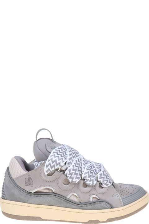 Lanvin for Women Lanvin Curb Sneakers In Suede And Gray Fabric