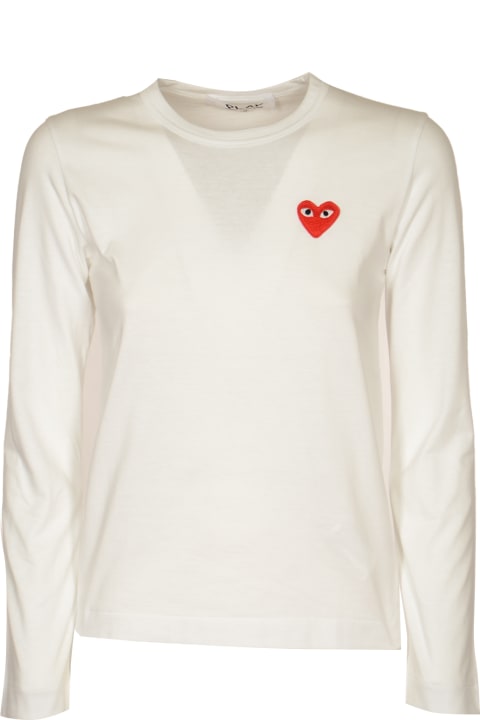Comme des Garçons Play Fleeces & Tracksuits for Women Comme des Garçons Play Heart Patched Sweatshirt