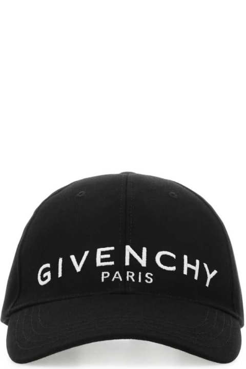 メンズ Givenchyの帽子 Givenchy Black Cotton Blend Baseball Cap