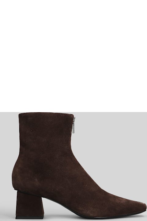 Simkhai Ryder High Heels Ankle Boots In Brown Suede