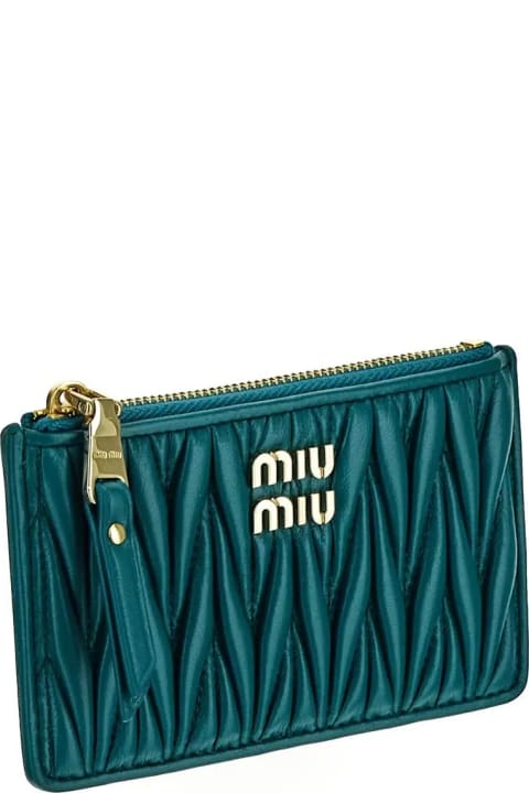 Accessories for Women Miu Miu Matelassé Nappa Leather Envelope Wallet