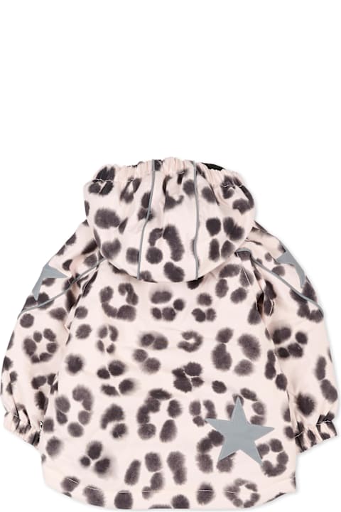 Homeware Molo Beige Down Snow Jacket For Baby Girl With Print