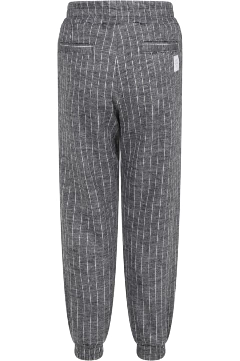 Grey Trouser For Boy With Logo