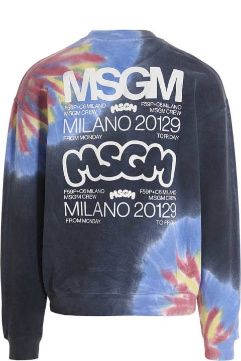 MSGM for Men MSGM Logo Print Tie Dye Sweatshirt By Burro Studio