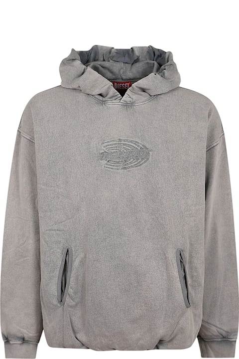Diesel Sweaters for Women Diesel S-boxstic-hood Acid-wash Hoodie