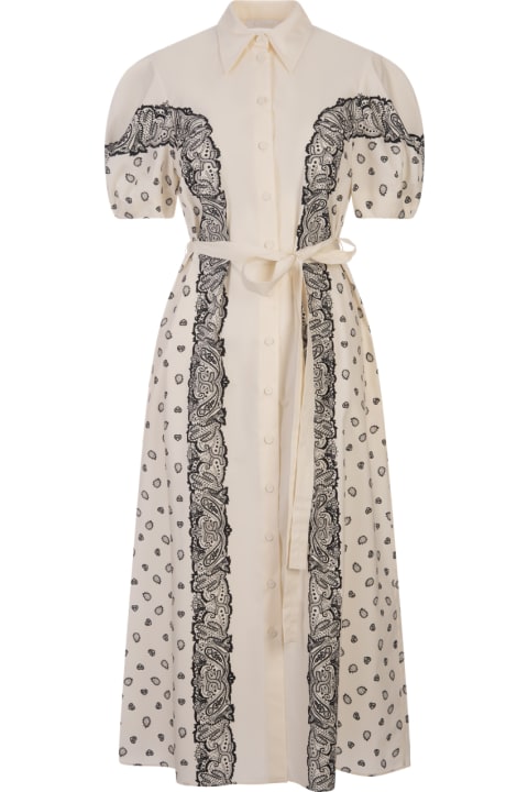 Clothing for Women Chloé White Shirt Dress With Print And Puff Sleeves