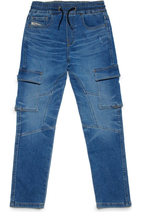 Diesel Bottoms for Boys Diesel D-ursy-j Panelled Drawstring Jeans