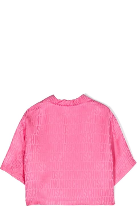 Moschino Shirts for Girls Moschino Pink Shirt With All-over Jacquard Logo