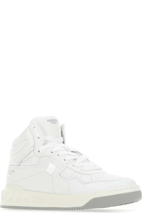Valentino Garavani Sneakers for Men Valentino Garavani White Nappa Leather One Stud Sneakers