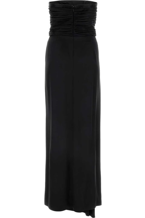 Fashion for Women Giorgio Armani Black Satin Long Dress