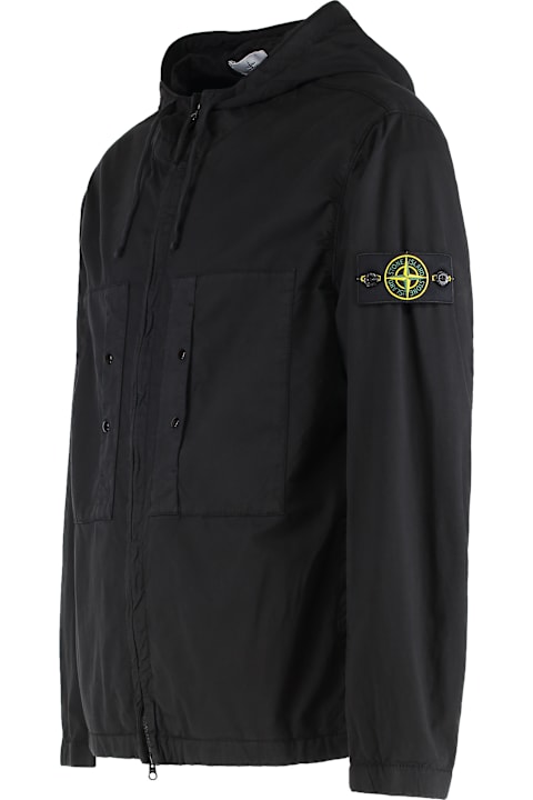 Coats & Jackets for Men Stone Island Hooded Cotton Jacket