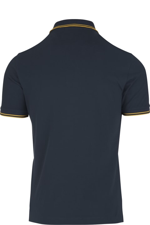 Man Dark Blue Stretch Piquet Polo Shirt
