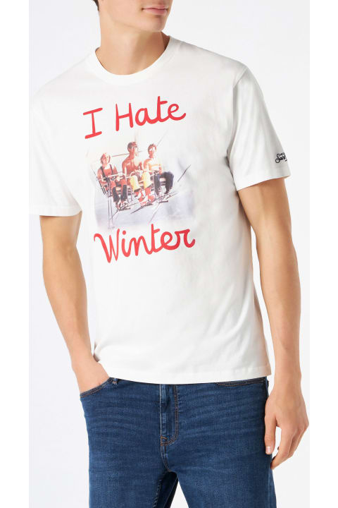 Fashion for Women MC2 Saint Barth Man White T-shirt With I Hate Winter Print