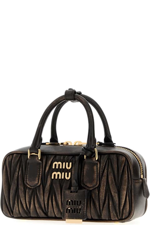 Miu Miu Dark Brown Leather Arcadie Handbag