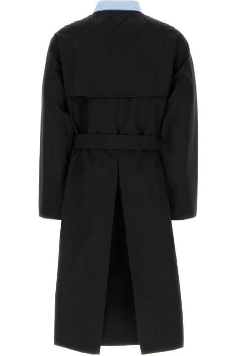 Prada Coats & Jackets for Men Prada Black Cotton Trench Coat